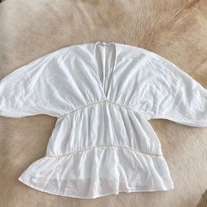 Zara white peasant blouse